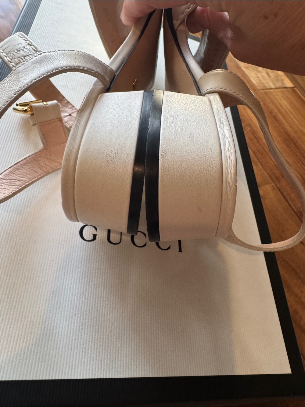 Gucci Baby Horsebit Leather Low Block Heel Sandal 36 - Picture 8 of 8